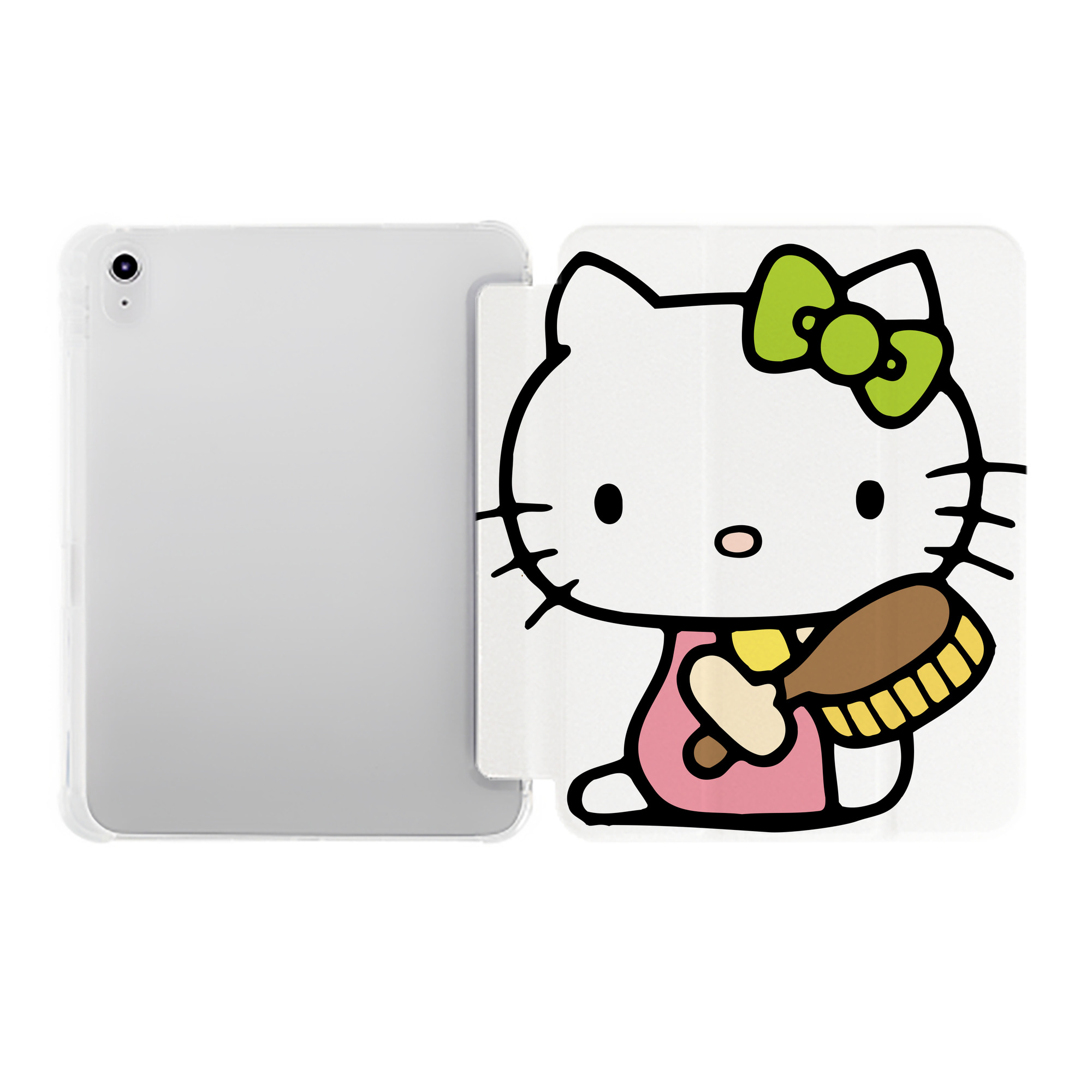 （画像用） Hello Kitty ハローキティ IPad ケース ペン収納付き 三つ折りスタンド PUレザー×シリコン 対応機種9.5/10.5/10.9インチ